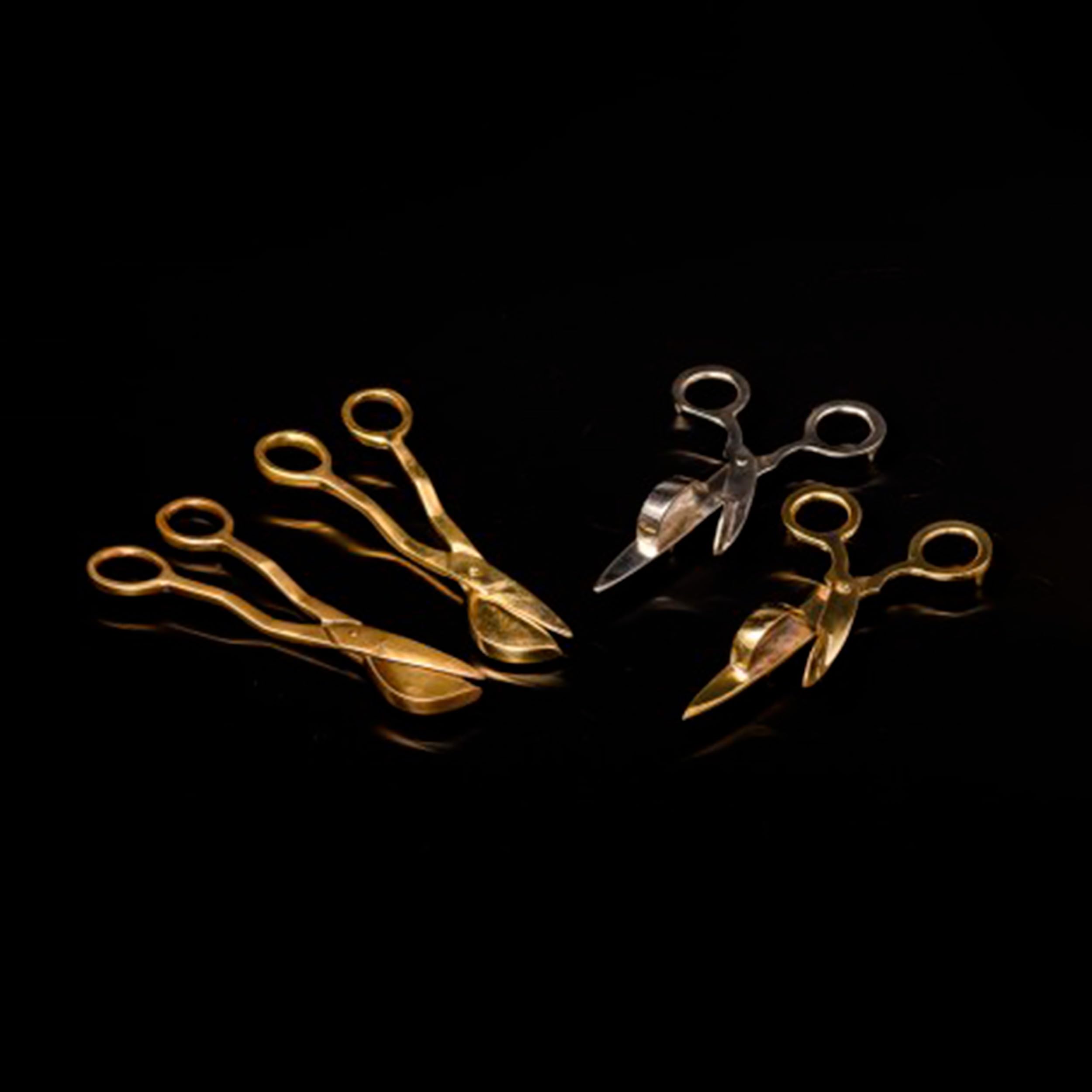 NKlaus Dochtschere Kerzenschere Gold Messing 15cm