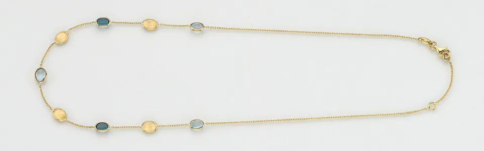 Eugen Rühle Colliers 37.2101.261-100 Collier Gold Topas blau