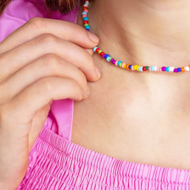 Joy by Corrine Smith Multicoloured Beaded Halskette Silber Bunt