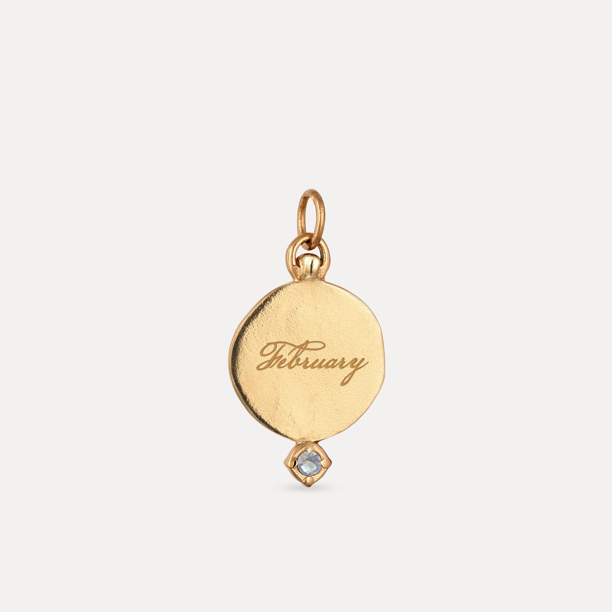 Stilnest Aquamarin Fluid Medallion Anhänger Gold Vermeil gravierbar