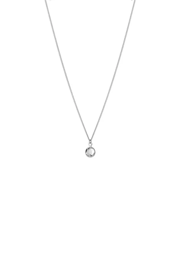 Joy April Birthstone Kristall Halskette Sterling Silber April