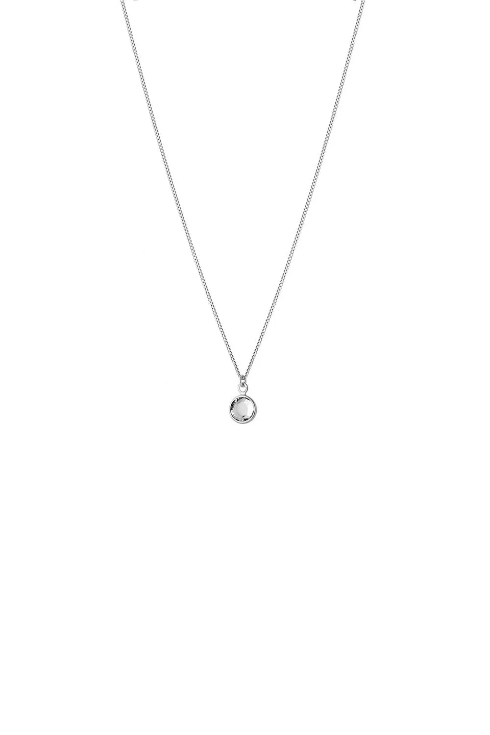 Joy April Birthstone Kristall Halskette Sterling Silber April