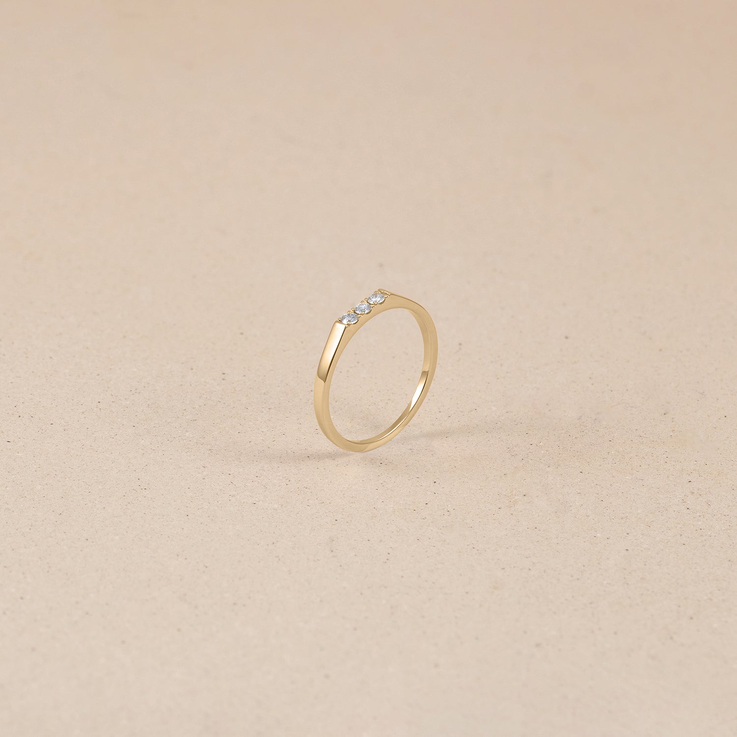 Stilnest Diamant Pavé Bar Ring 585 Gold Diamant