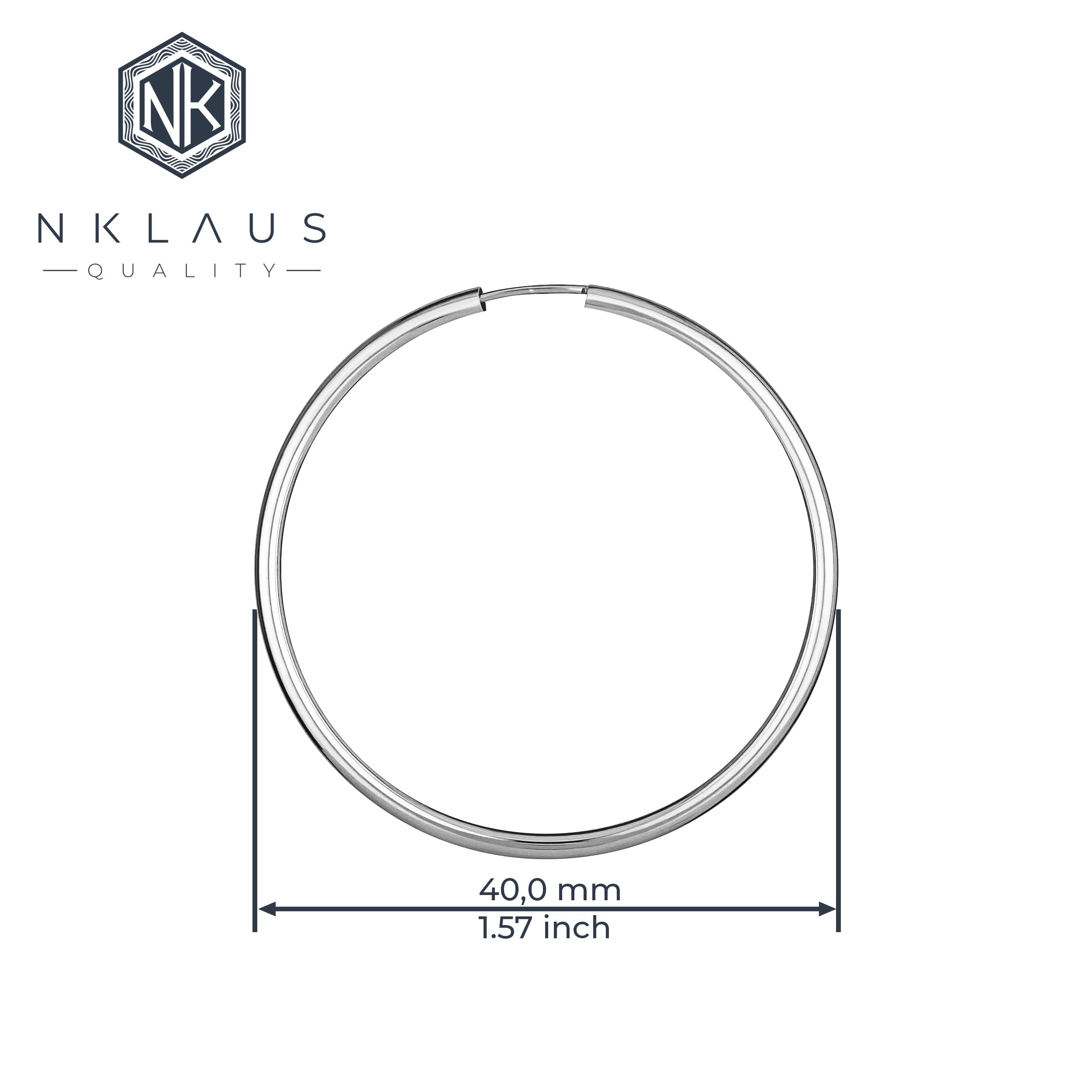 NKlaus Creole rund 40mm Weißgold Ohrring 585 einzeln