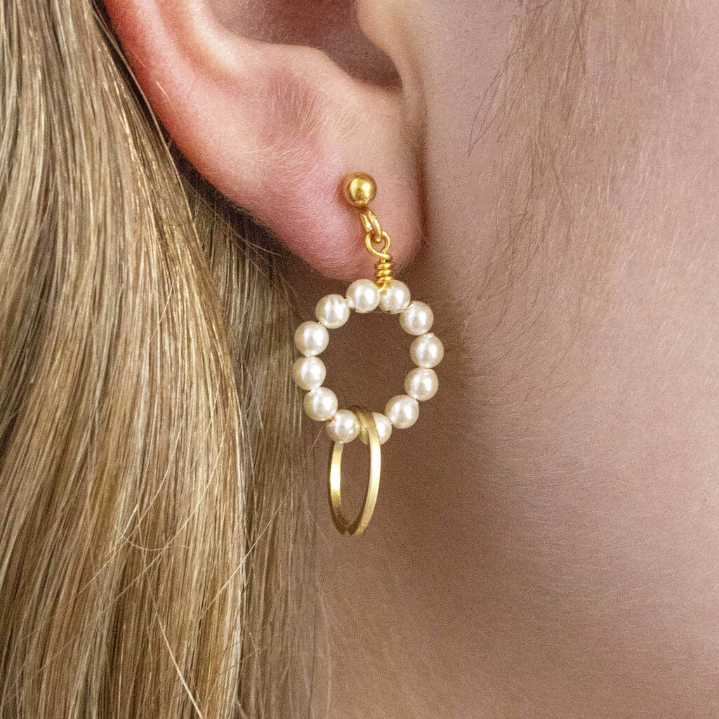 Joy by Corrine Smith Beaded Pearl Eternity Schmuckset Gold
