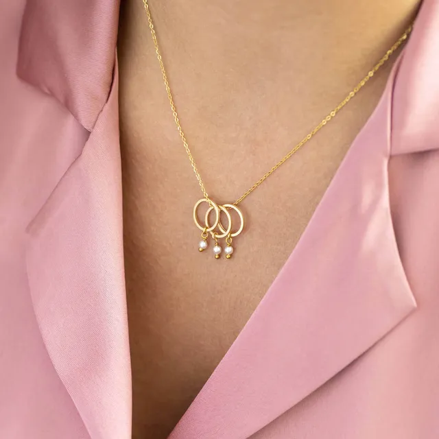 Joy by Corrine Smith Triple Pearl Halskette Gold Dreifach Perle