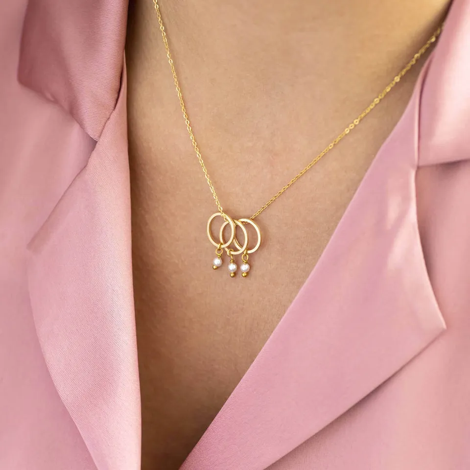 Joy by Corrine Smith Triple Pearl Halskette Gold Swarovski