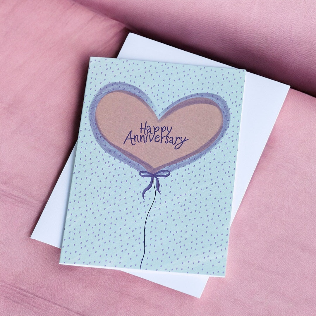 Joy by Corrine Smith Herz Ballon Karte Jahrestag A6