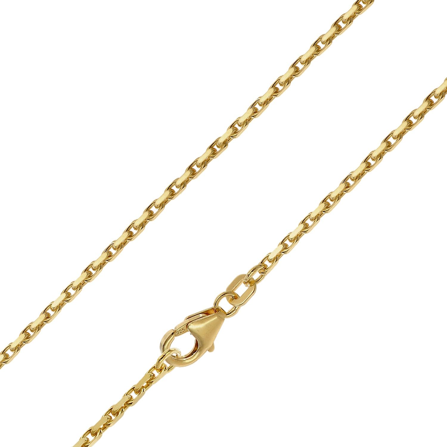 trendor Ankerkette Halskette vergoldet 60 cm 1,75 mm diamantiert