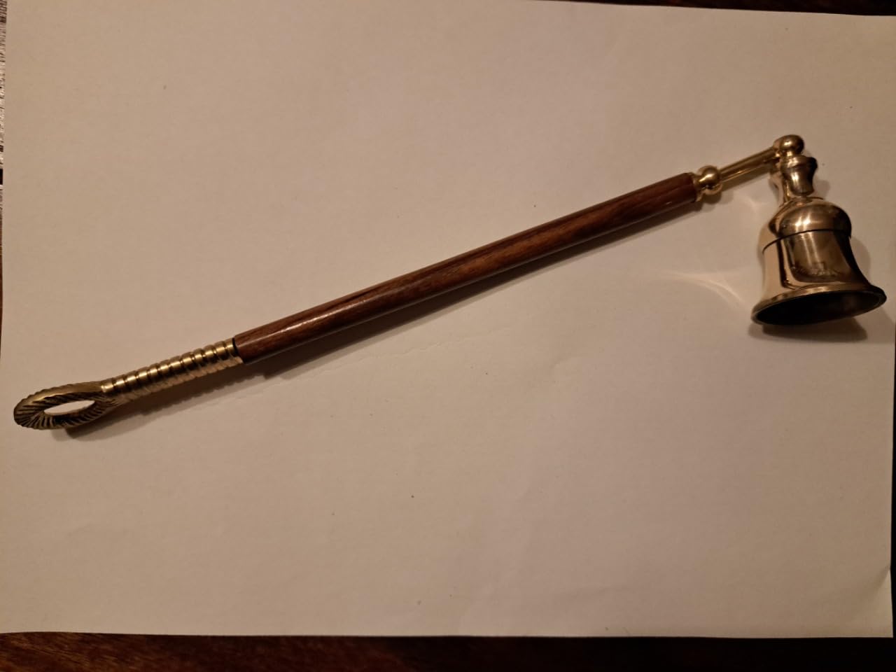 NKlaus Kerzenlöscher Messing Holzgriff 26,5cm Dochtlöscher
