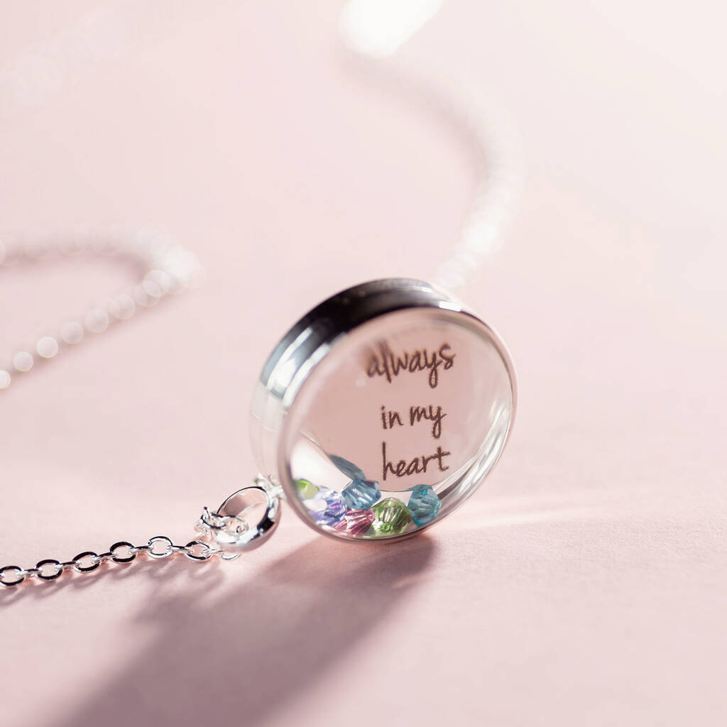 Joy by Corrine Smith Family Birthstone Locket Halskette Silber
