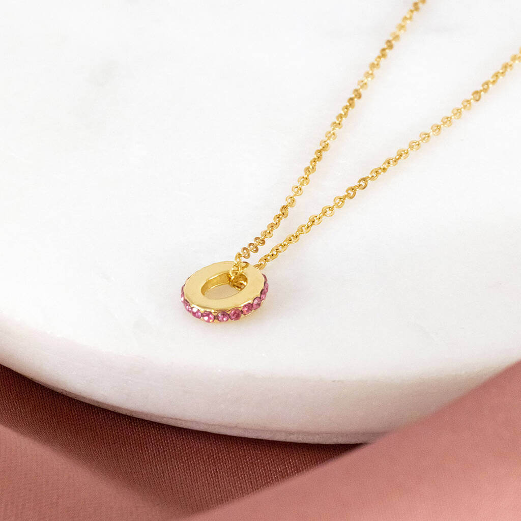 Joy by Corrine Smith Birthstone Oval Ring Halskette Gold