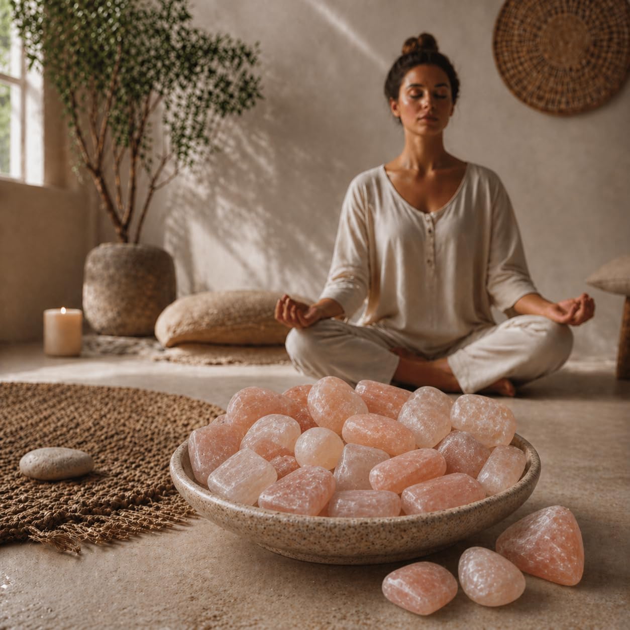 NKlaus HEALING CRYSTALS Selenit Rohsteine orange 1000 g