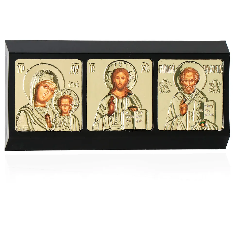 NKlaus Auto-Triptychon 11329 Kunststoff Ikone 11 cm