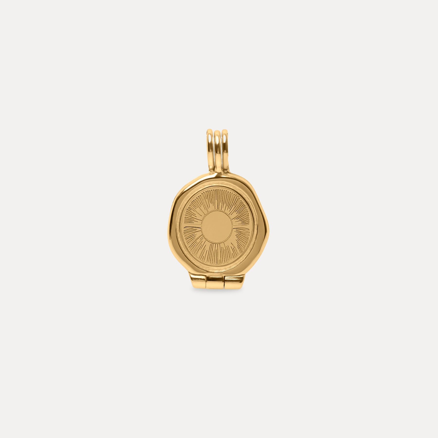 Stilnest Sun Seal Medaillon Anhänger Silber Gold Vermeil