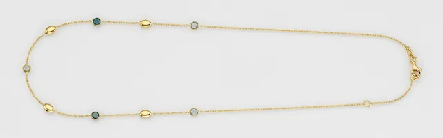 Eugen Rühle Colliers Sky London Blautopas Collier 585 Gelbgold