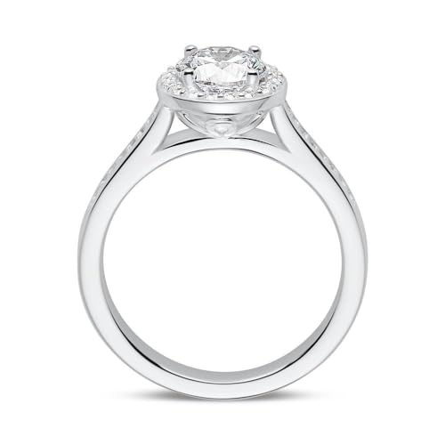 JEWLIX Verlobungsring Silber 925 Halo Zirkonia Gr. 58