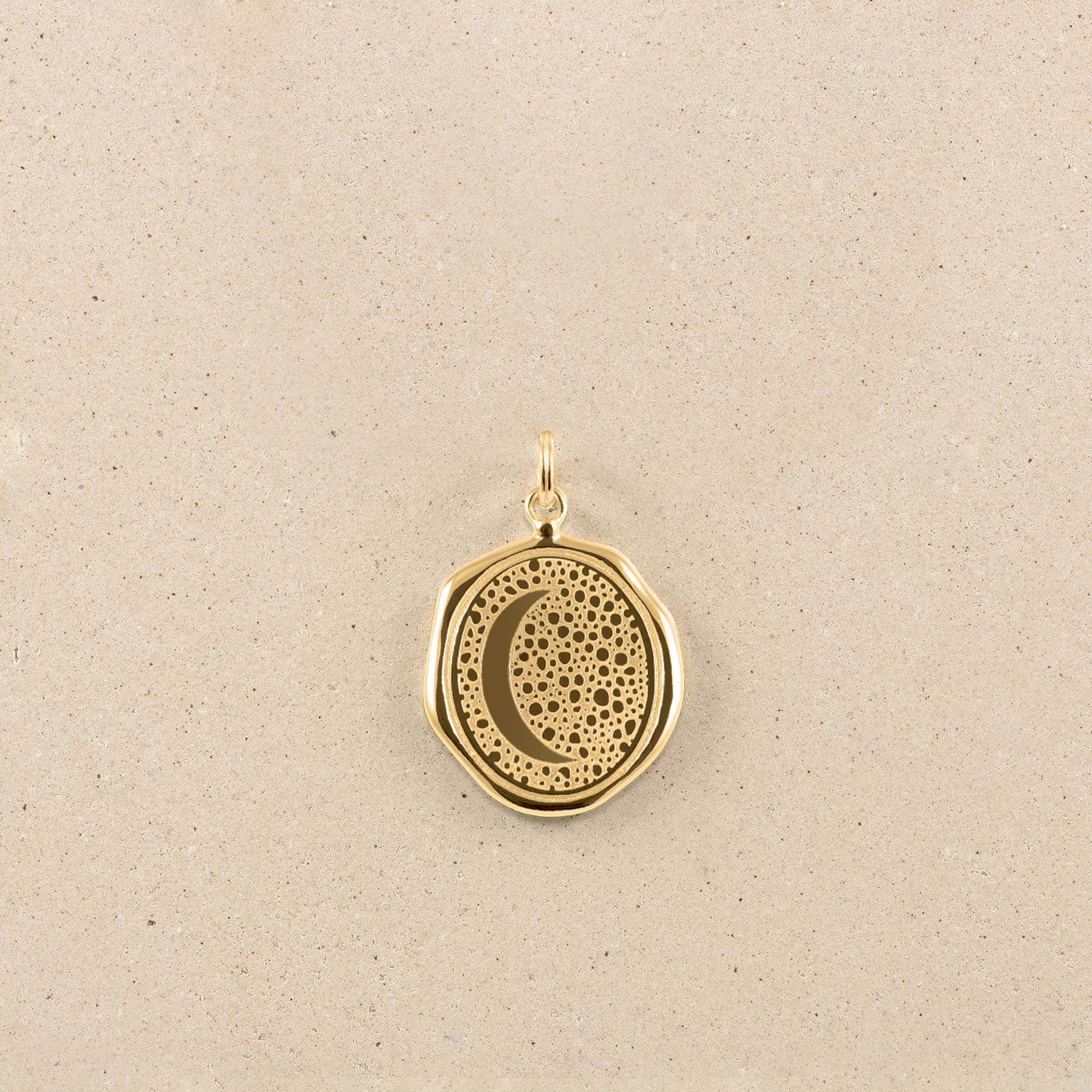 Stilnest Moon Large Seal Anhänger 585 Gold Mond