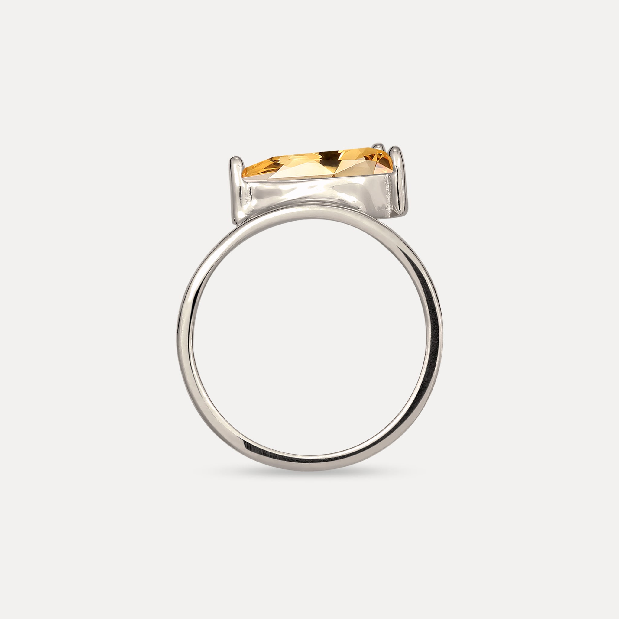 Stilnest Balance Drop Ring Citrin Gold Vermeil Gr.54