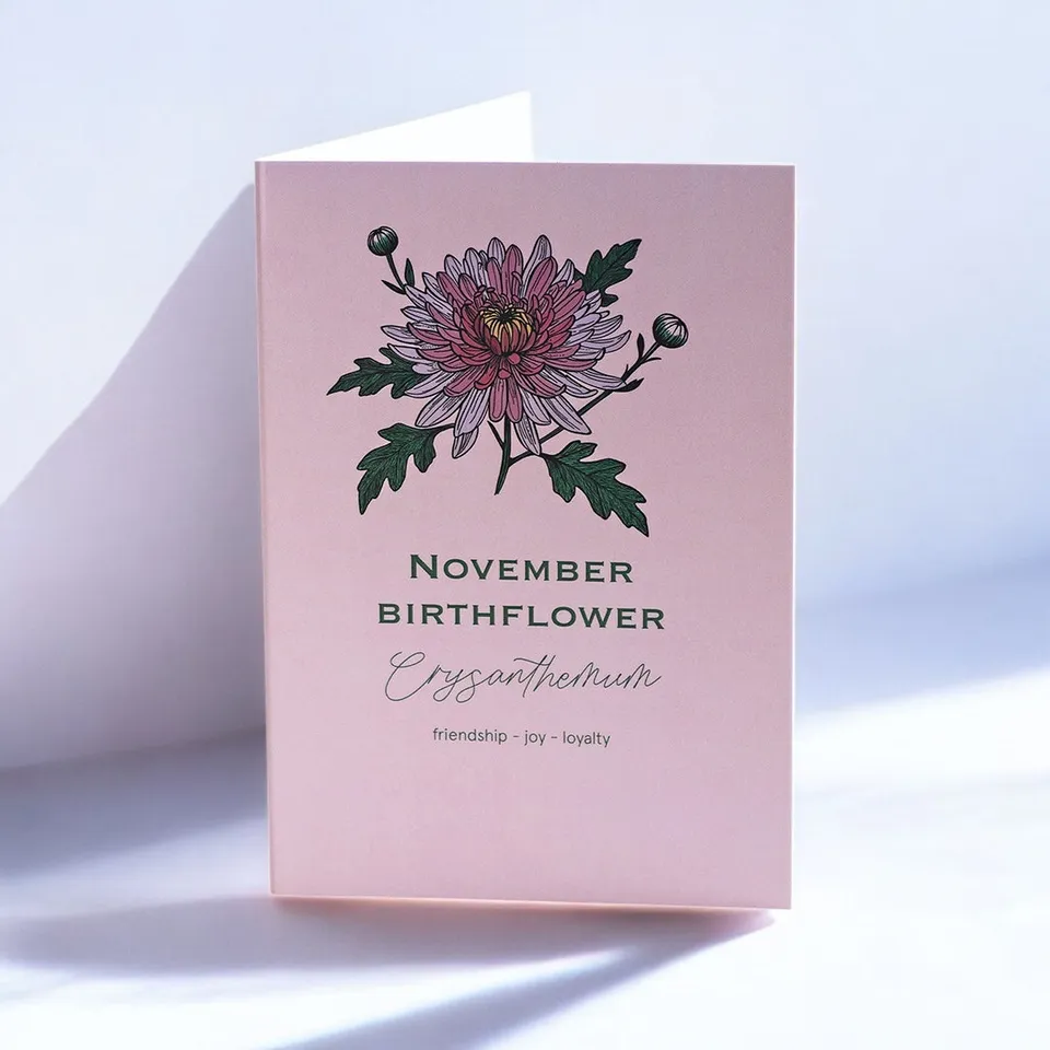 Joy by Corrine Smith November Chrysantheme Karte A6