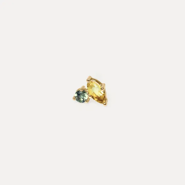Stilnest Joy Ohrstecker Citrin Saphir 585 Gold rechts