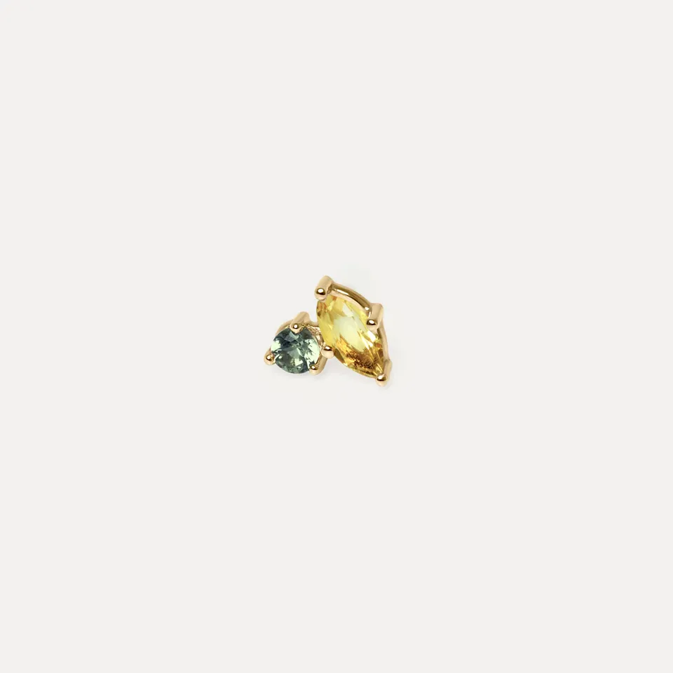 Stilnest Joy Ohrstecker Citrin Saphir 585 Gold rechts