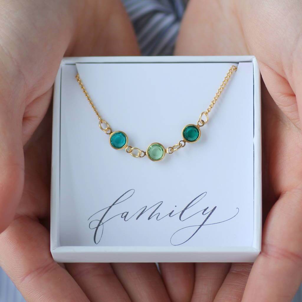 Joy by Corrine Smith Family Birthstone Halskette Gold Geburtsstein