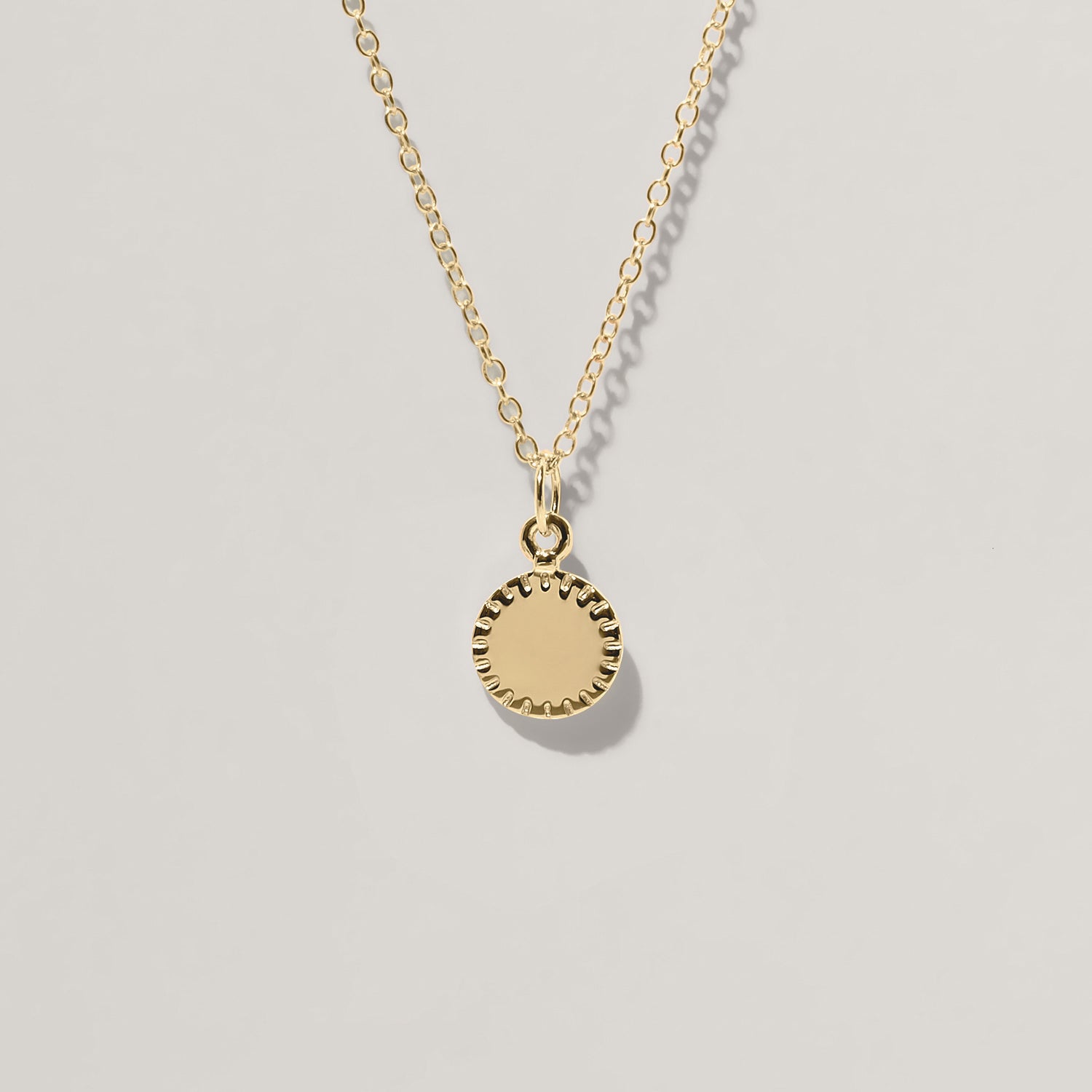 Stilnest Biscuit Tag Kette Round 585 Gold 45cm Gravur
