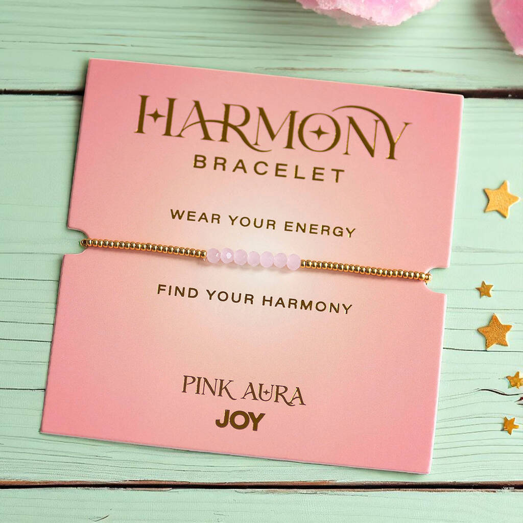 Joy Harmony Armband Pink Aura Glas Gold Einheitsgröße