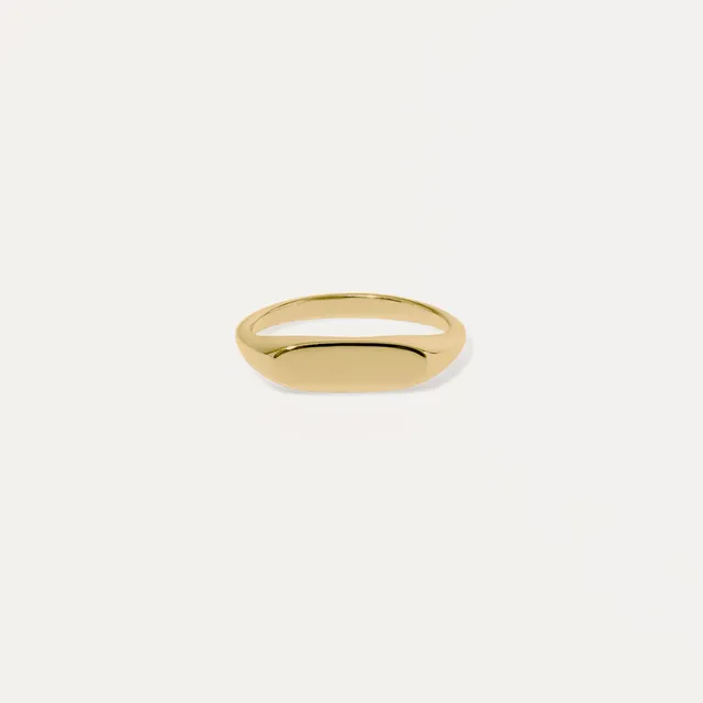 Stilnest Flat-Top Ring 585 Gold gravierbar Gr. 52 Massivgold