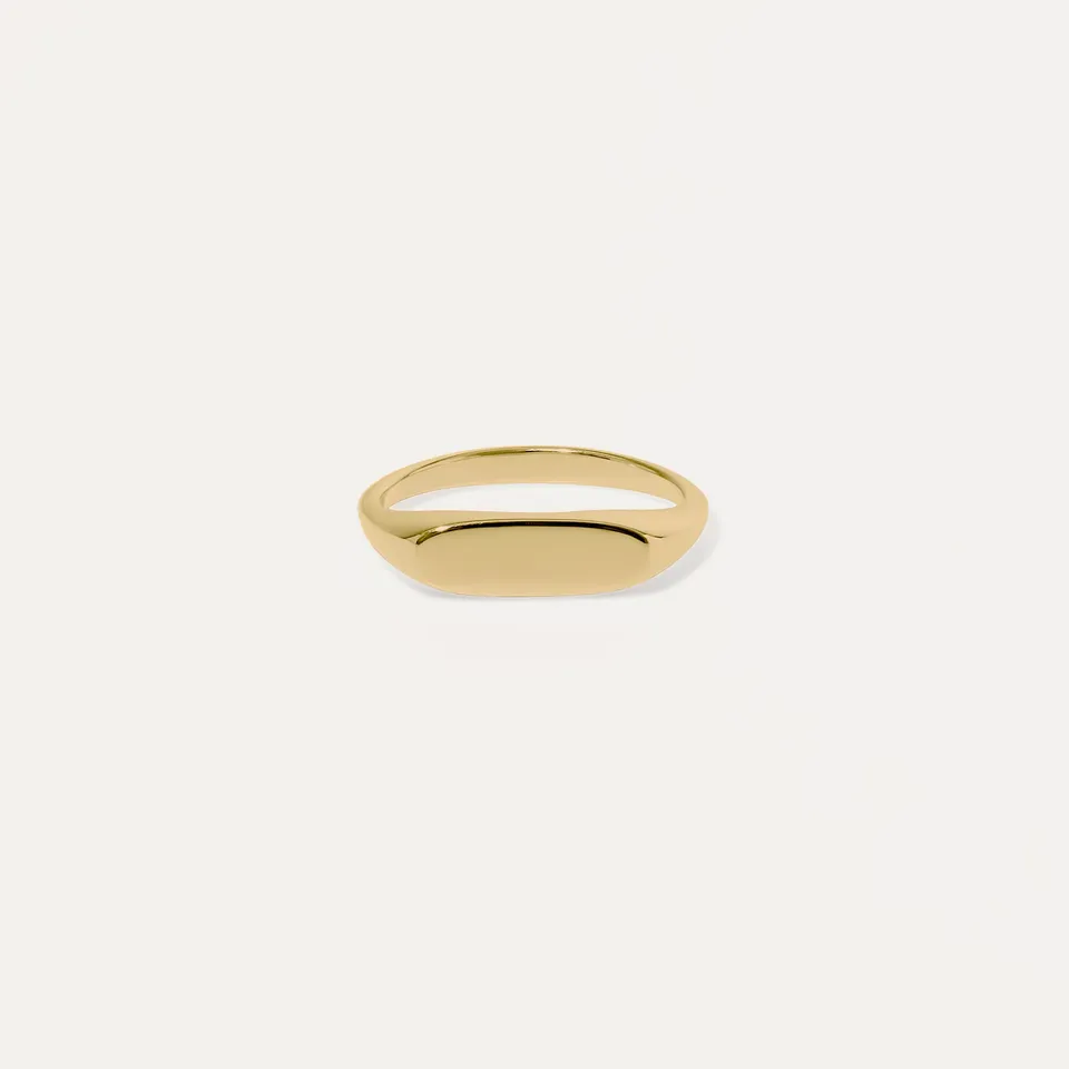 Stilnest Flat-Top Ring 585 Gold gravierbar Gr. 52 Massivgold