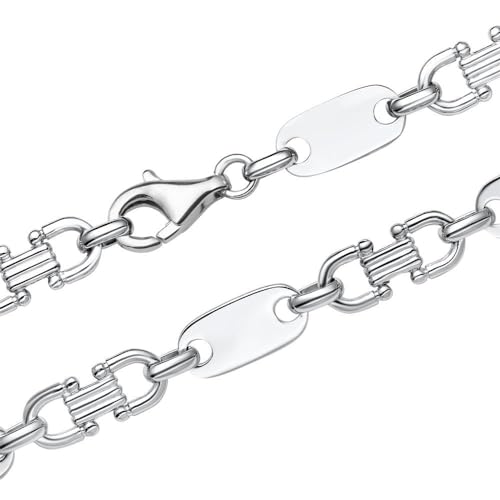 JEWLIX Panzerketten Plattenkette Herren Silber 60 cm