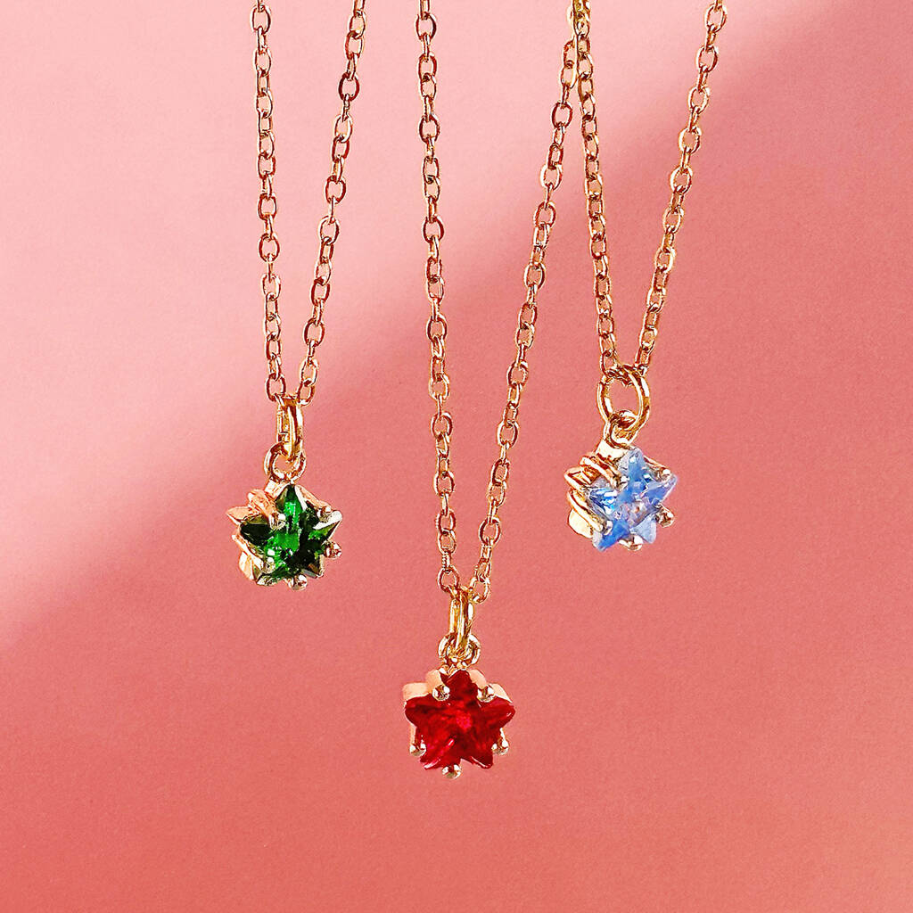 Joy by Corrine Smith Dainty Star Halskette Gold Geburtsstein