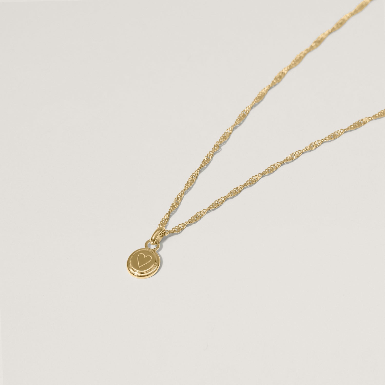 Stilnest Heart Emblem Kette 585 Gold Halskette 14k 45cm