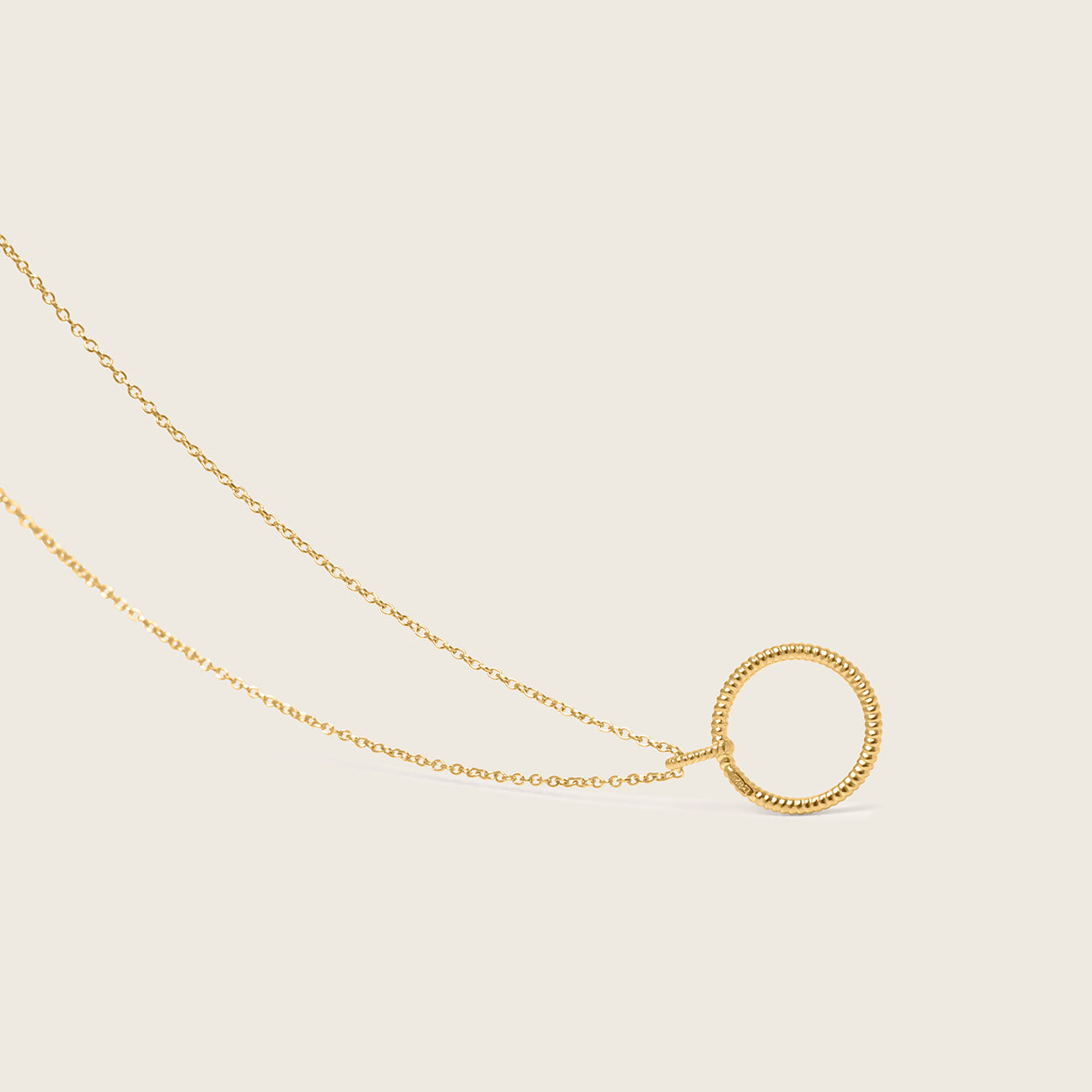 Stilnest Snake Tail Circle Halskette 24k Gold Vermeil 45cm zierlich