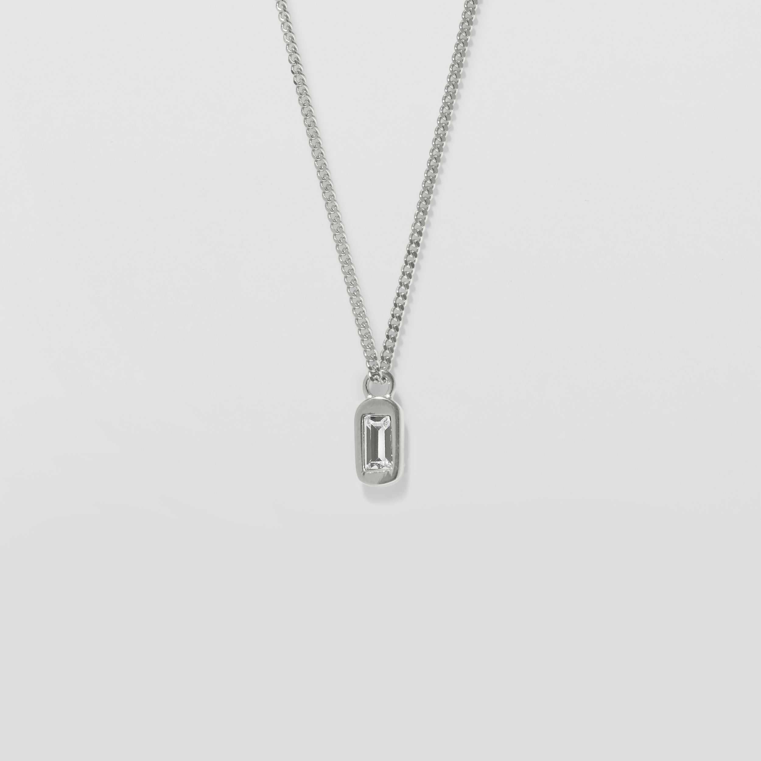 Stilnest Unique Kette Weiße Kristalle Halskette 24k Gold 45cm