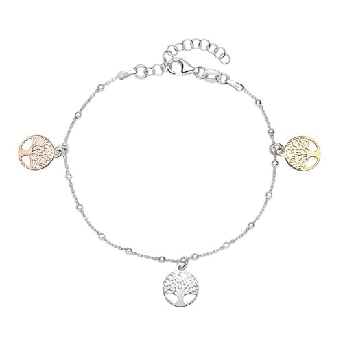 JEWLIX Lebensbaum Armband tricolor 925er Silber Damen