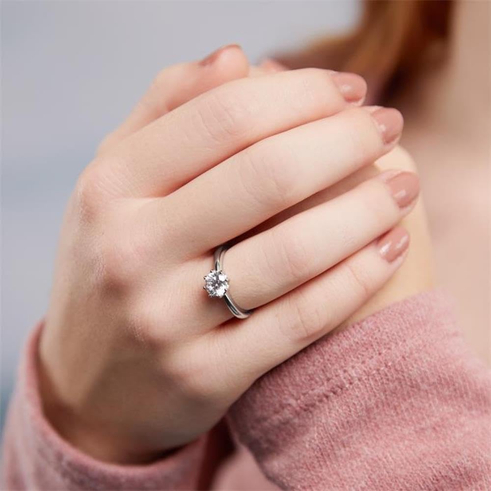 JEWLIX Solitärring 925 Silber Größe 58 gravierbar