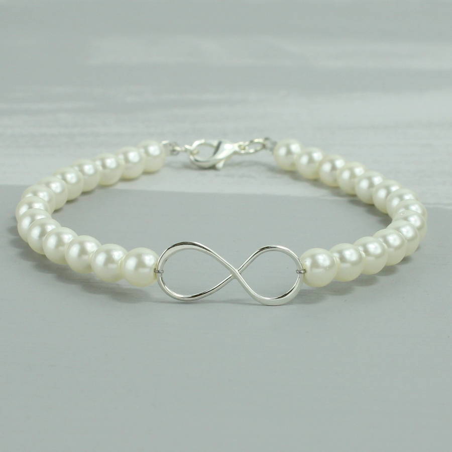 Joy by Corrine Smith Infinity Perlenarmband Sterlingsilber