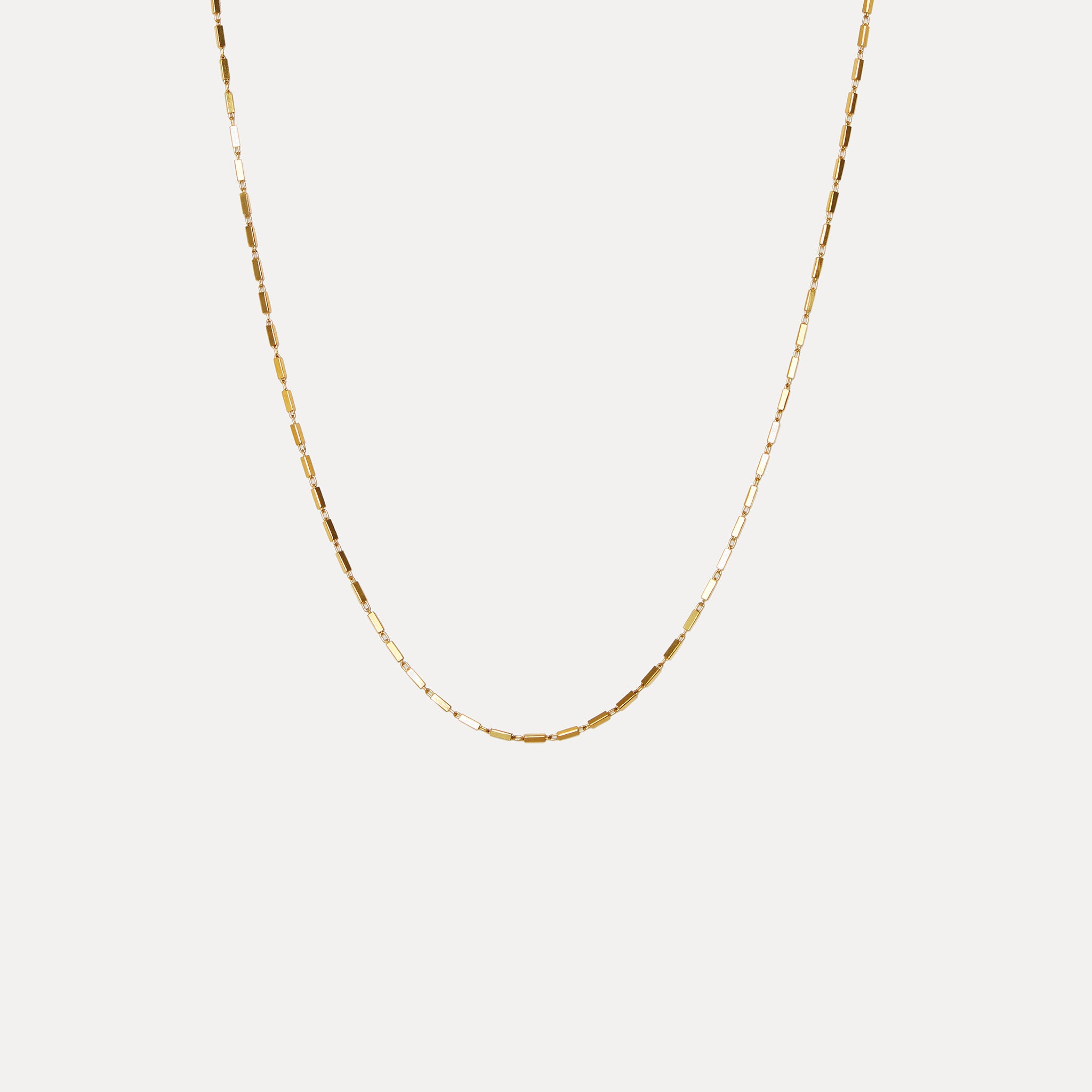 Stilnest Brick Kette Gold Vermeil Gliederkette 45cm