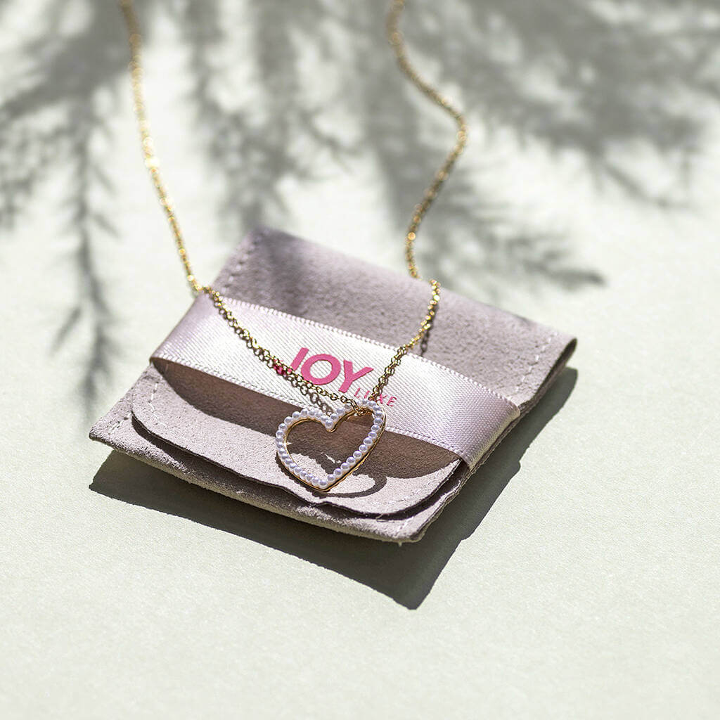 Joy by Corrine Smith Pearl Heart Halskette Gold Perlenherz