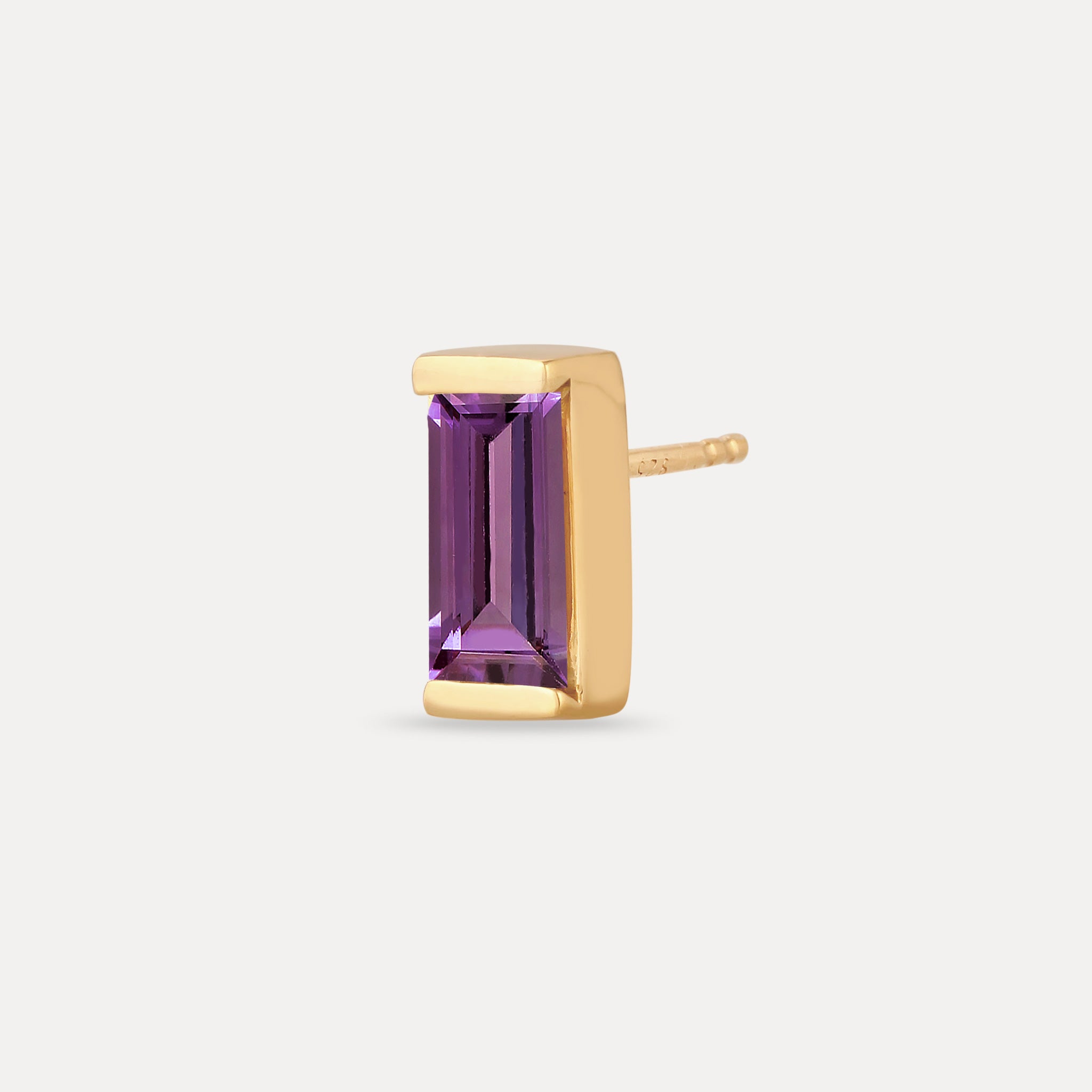 Stilnest Balance Baguette Ohrstecker Amethyst Single