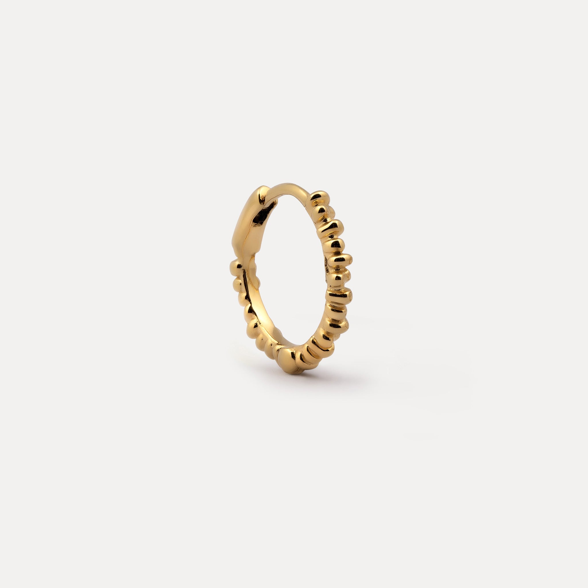 Stilnest Ore Creolen Ohrringe 24k Gold Vermeil Single organisch