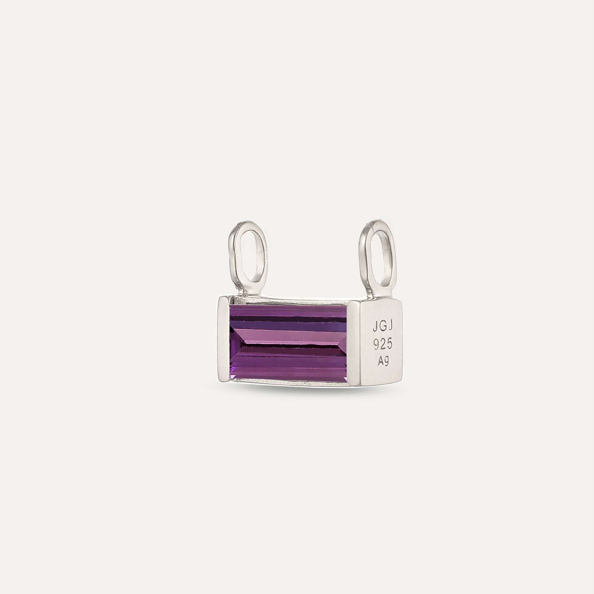Stilnest Balance Baguette Anhänger Amethyst Vermeil Silber