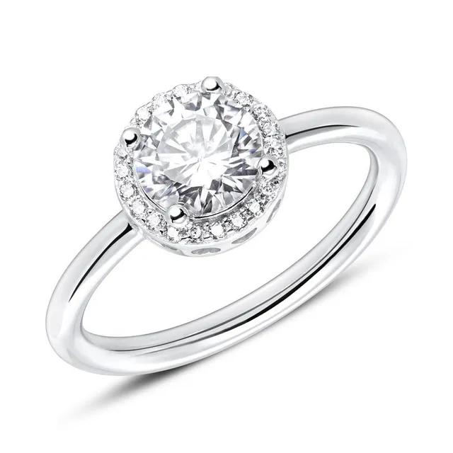 JEWLIX Verlobungsring 925 Silber Größe 56 Zirkonia