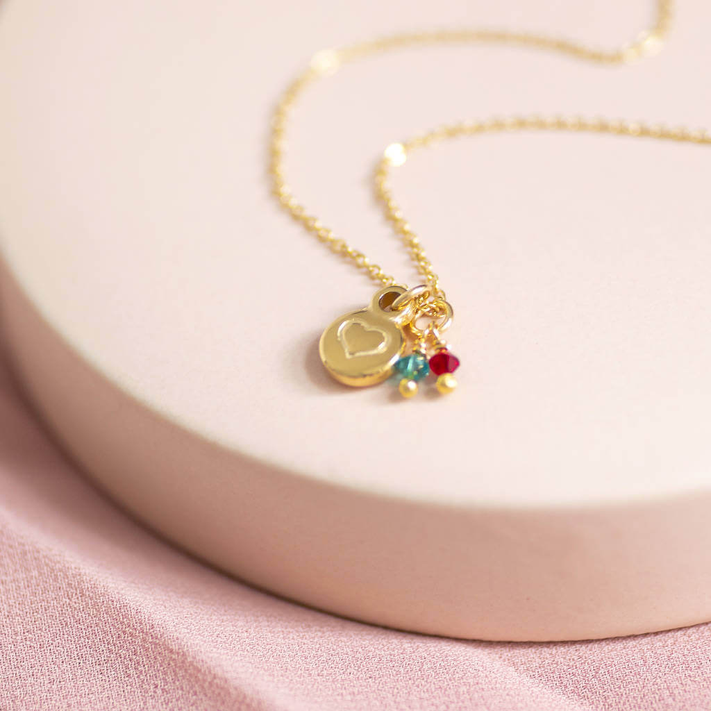 JOY Heart Nugget Halskette Gold Herz Geburtsstein