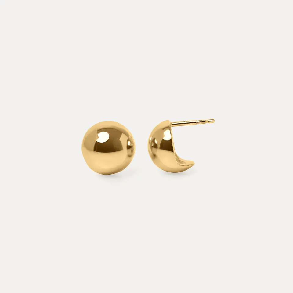 Stilnest Dome Ohrstecker Ohrringe Gold Vermeil Kugel