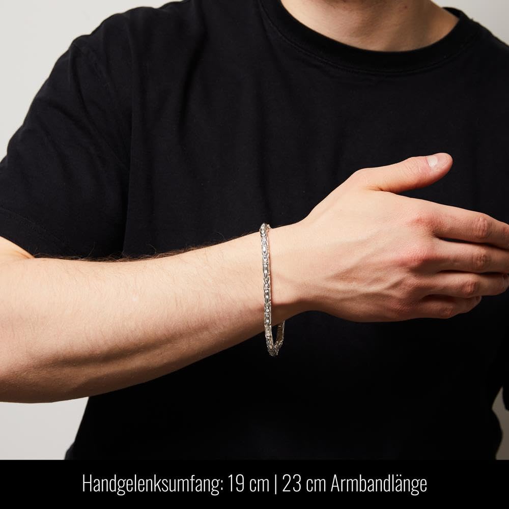 JEWLIX Königsarmband 5mm Armband Silber 23 cm Herren