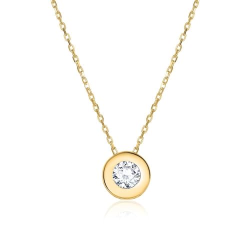 JEWLIX Kette mit Anhänger Gold 585 Zirkonia Damen