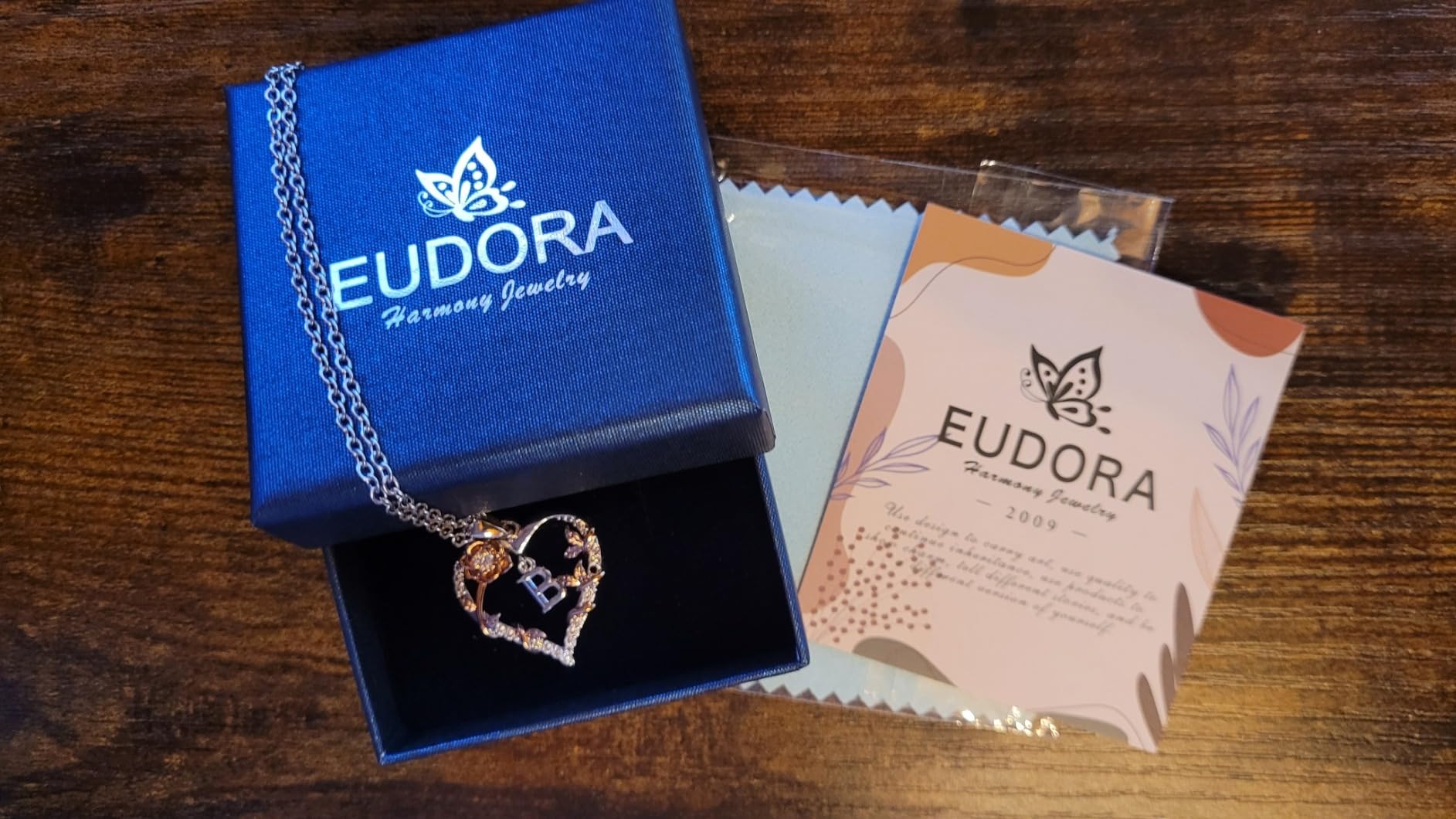 Eudora Harmony Bola Herz Buchstabe M Halskette Silber 18 Zoll
